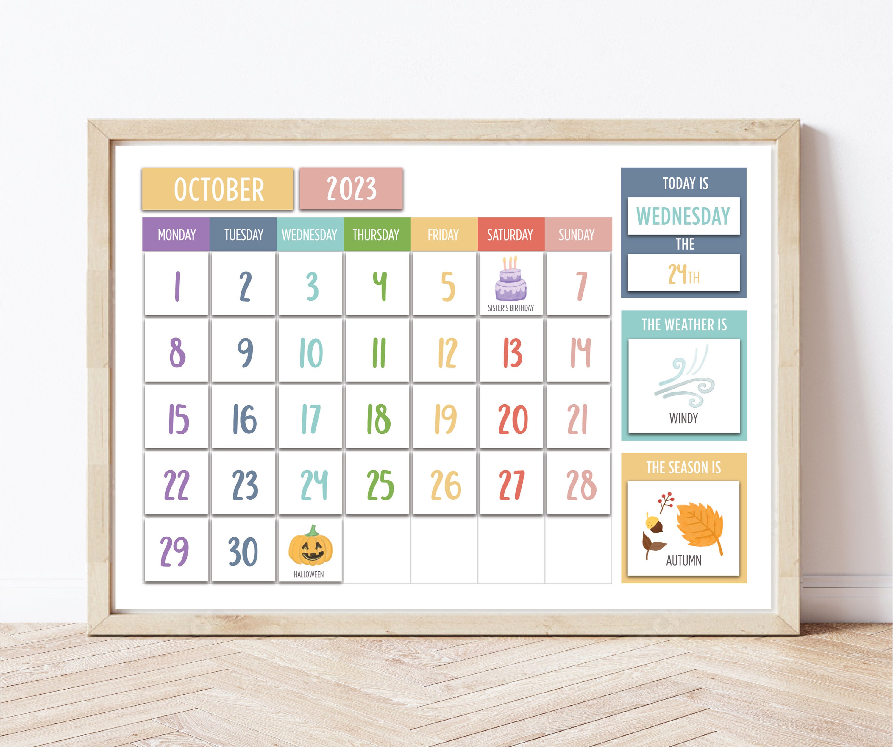 Kleinkind Lernkalender, Tageskalender, Kinder Kinder, immerwährender 
