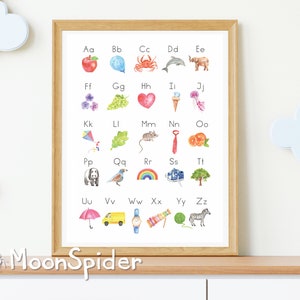 Alphabet ABC Poster, Digital Download, Montessori Homeschool Learning, Educational Decor