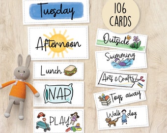 Visual Schedule Toddler Kids Daily Routine Chart, Daily Rhythm, Chore Chart for Preschool and Children, Days of the Week PRINTABLE