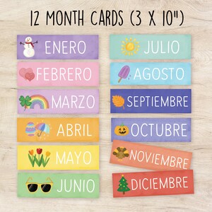 SPANISH Calendar Kit, Classroom calendar, pocket calendar, El Calendario Classroom Homeschool, Spanish classroom decor, PRINTABLE image 2