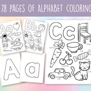 78 Printable Alphabet Coloring Pages Worksheets, Kids ABC Colouring, Alphabet activity sheets, Letters coloring, Letter of the week PDF