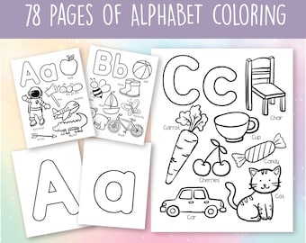78 Printable Alphabet Coloring Pages Worksheets, Kids ABC Colouring, Alphabet activity sheets, Letters coloring, Letter of the week PDF