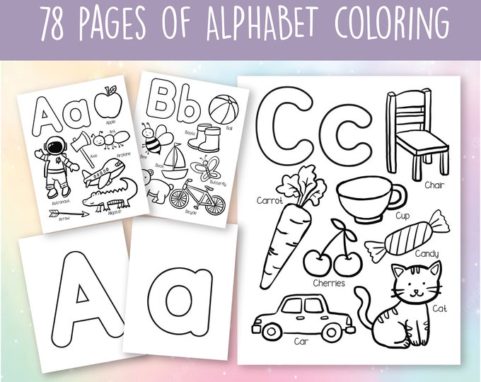 78 Printable Alphabet Coloring Pages Worksheets, Kids ABC Colouring ...