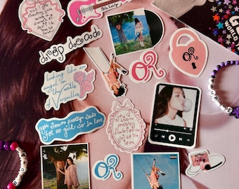 O|ivia Rodrigo Inspiré, vous semblez assez triste pour une fille si amoureuse, jeu d'autocollants pour les tripes