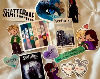 Shatter Me Book Series Inspired Sticker Set, Aaron Warner and Juliette Ferrars Sticker
