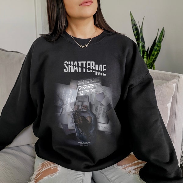 Shatter Me Book Series Inspired Poster Crewneck Sweatshirt (Juliette Ferrars surrounded by Reestablishment propaganda)