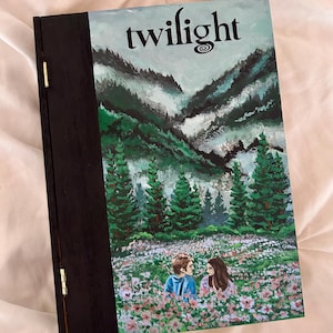 Handpainted Twi|ight Scene Inspired Bella and Edward in the Meadow Book Box Trinket Storage Holder