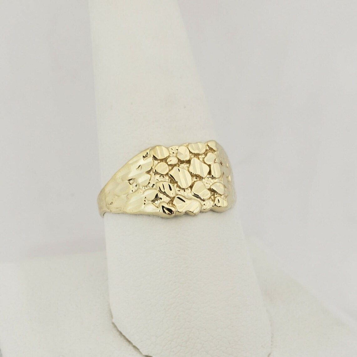 Solid Gold Square Nugget Ring Personalizable Unisex Square Etsy