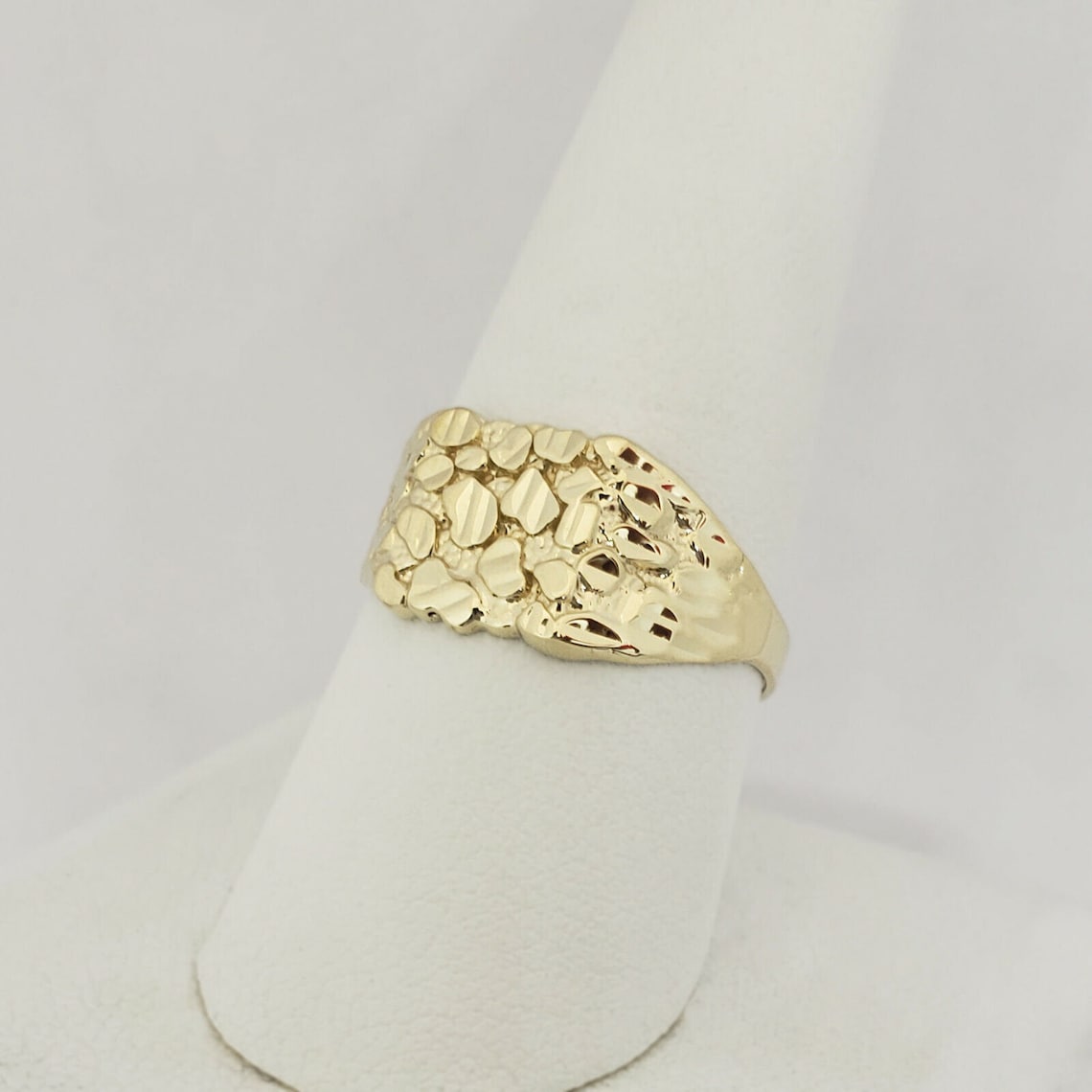 Solid Gold Square Nugget Ring Personalizable Unisex Square Etsy