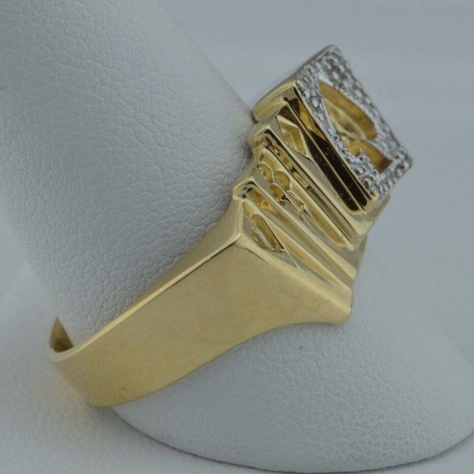 Solid Gold Deck of Cards Ring, Personalizable Poker Ring Gold, Two Tone