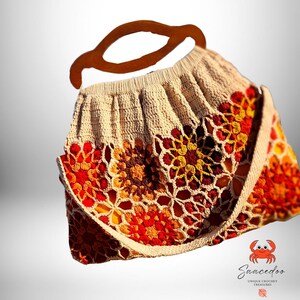 Handgefertigte Häkeltasche mit Blumenmuster im Vintage-Stil, perfekt für den täglichen Gebrauch und besondere Anlässe