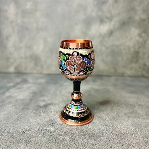 Handmade Engraved Copper Goblet: Unique Wine Glass