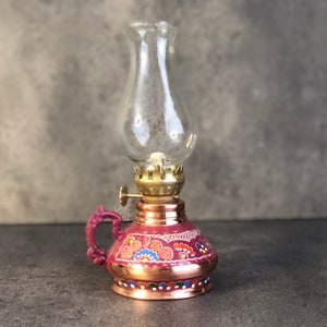 Handmade Copper Kerosene Lamp: Vintage Turkish Oil Lantern