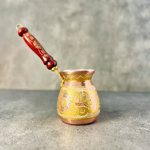 Engraved Copper Turkish Coffee Pot: Stovetop Briki - Etsy
