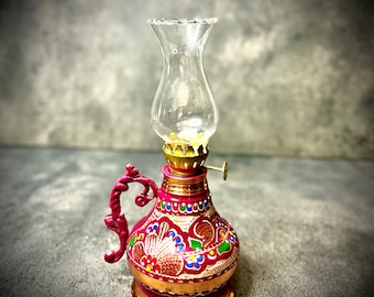Luminária de óleo de cobre turca feita à mão: decoração vintage de lanterna de querosene