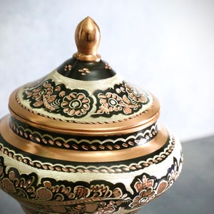 Copper Candy Bowl, Traditional Turkish Delight Bowl With Lid image 3