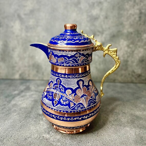 トルコアンティーク水差しF 手作りのトルコ製銅製ウォーター