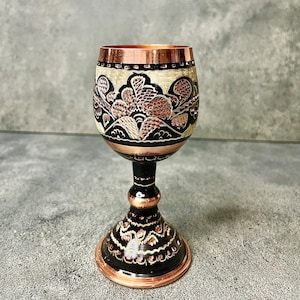 Pure Copper  Mug, Engraved Copper Goblet , Copper Wineglass, Handmade Copper Mug, Antque Copper Mug, Handmade Copper Wineglass, Unique Gift