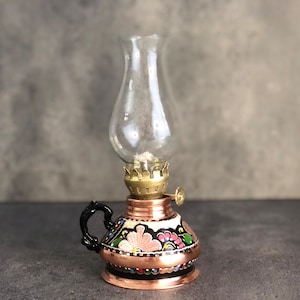 Handmade Copper Oil Lamp: Vintage Turkish Kerosene Lantern
