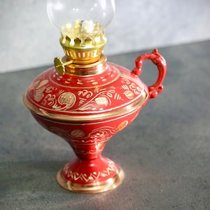 Copper Oil Lamp, Kerosene Lamp, Antique Oil Lamp