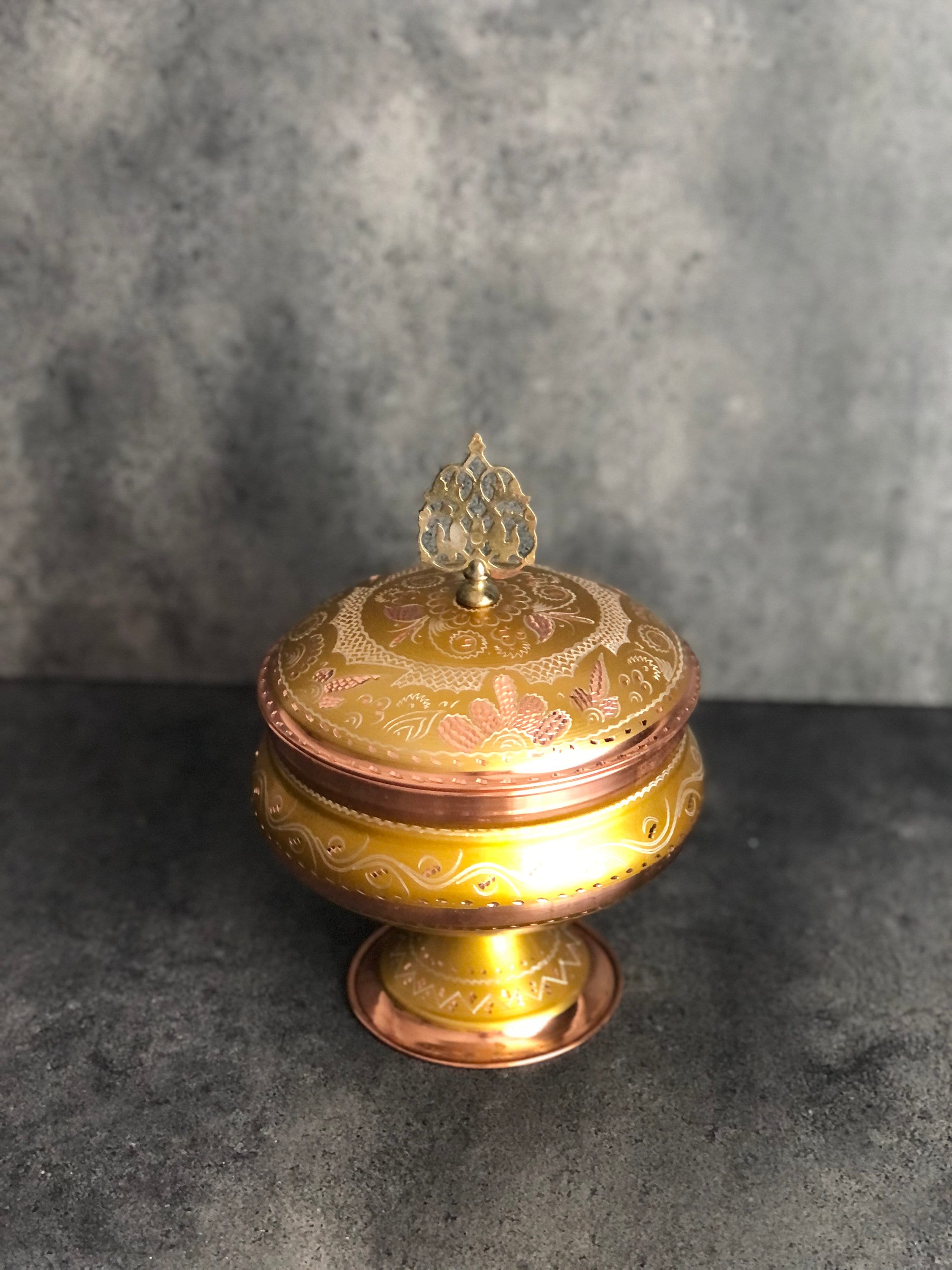 Copper Delight Bowl, Copper Sugar Bowl, Traditional Turkish Delight