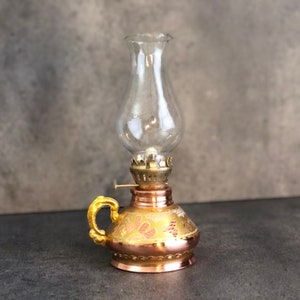Handmade Copper Kerosene Lamp: Vintage Turkish Oil Lamp