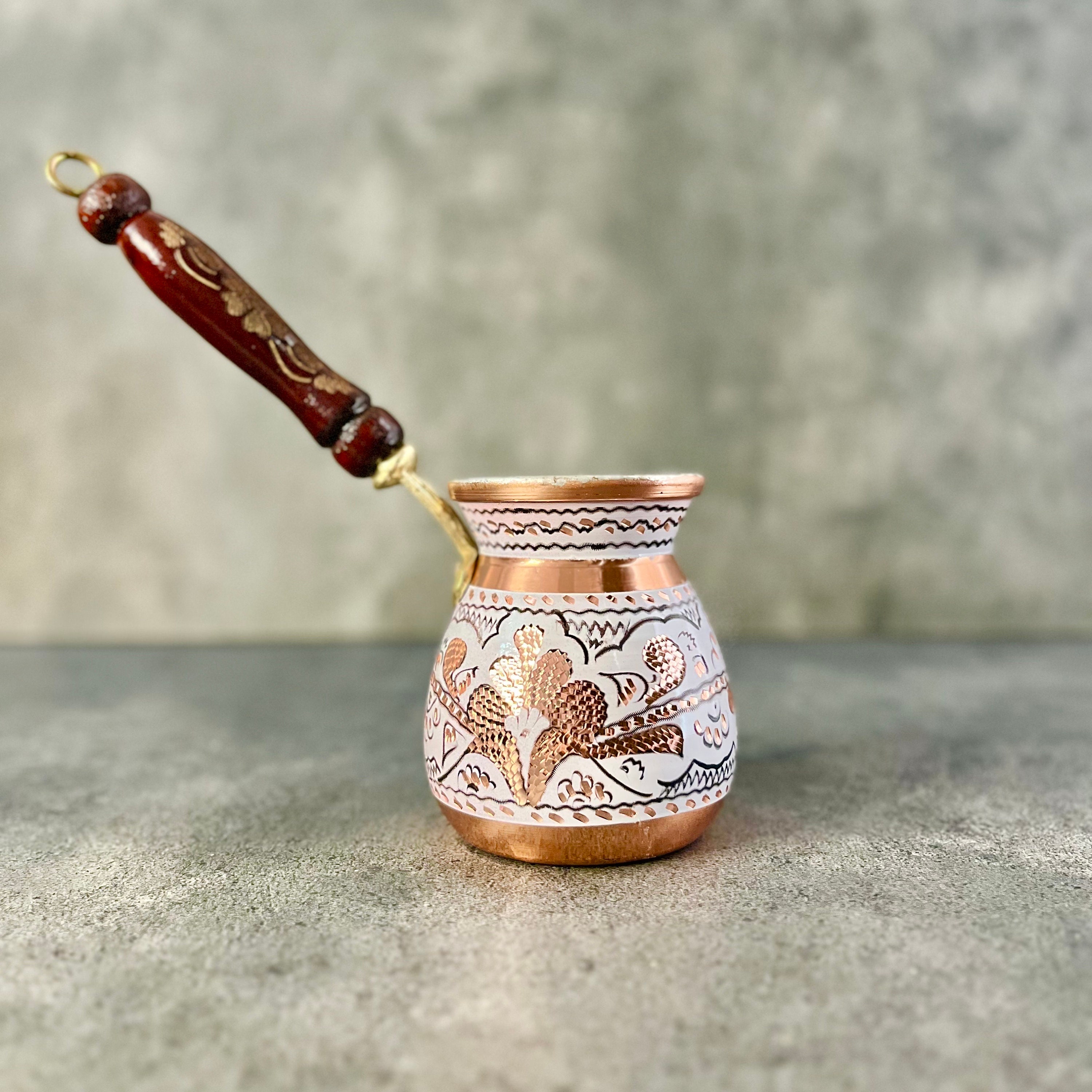 Engraved Copper Turkish Coffee Pot: Stovetop Briki - Etsy