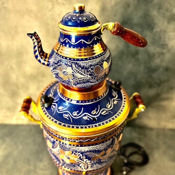 Handmade Engraved Copper Electric Samovar: Turkish Tea Maker - Etsy