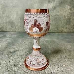 Handmade Engraved Copper Goblet: Unique Wine Glass, 200ml
