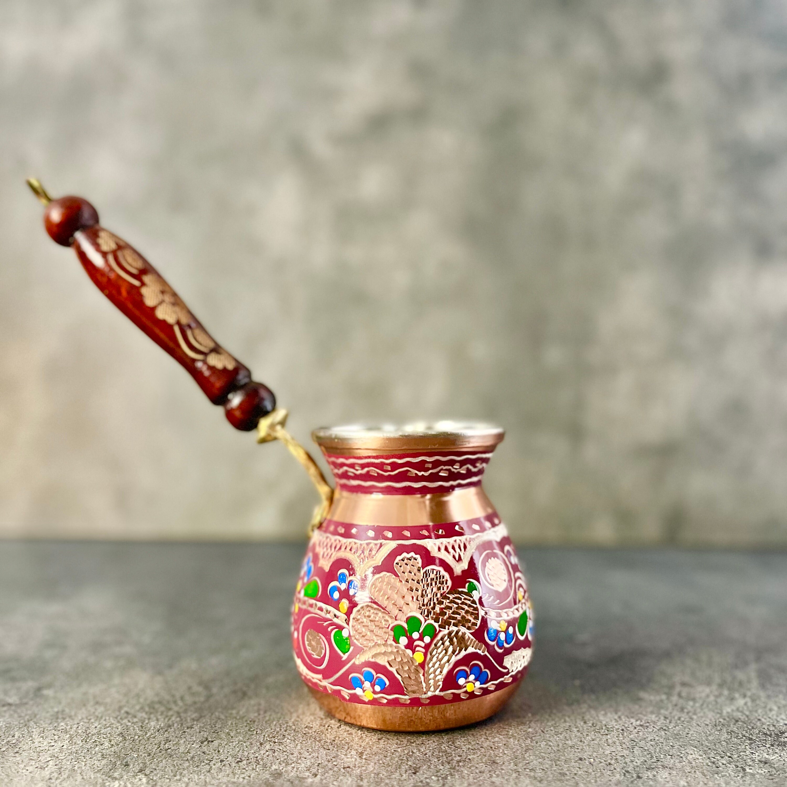 ❺湯飲み茶碗 Turkish Coffee Pot, Engraved Solid Copper Turkish Greek