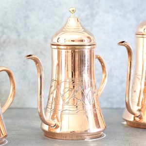 Engraved Solid Copper Oil Dispenser, Handmade Copper Oil Cruet