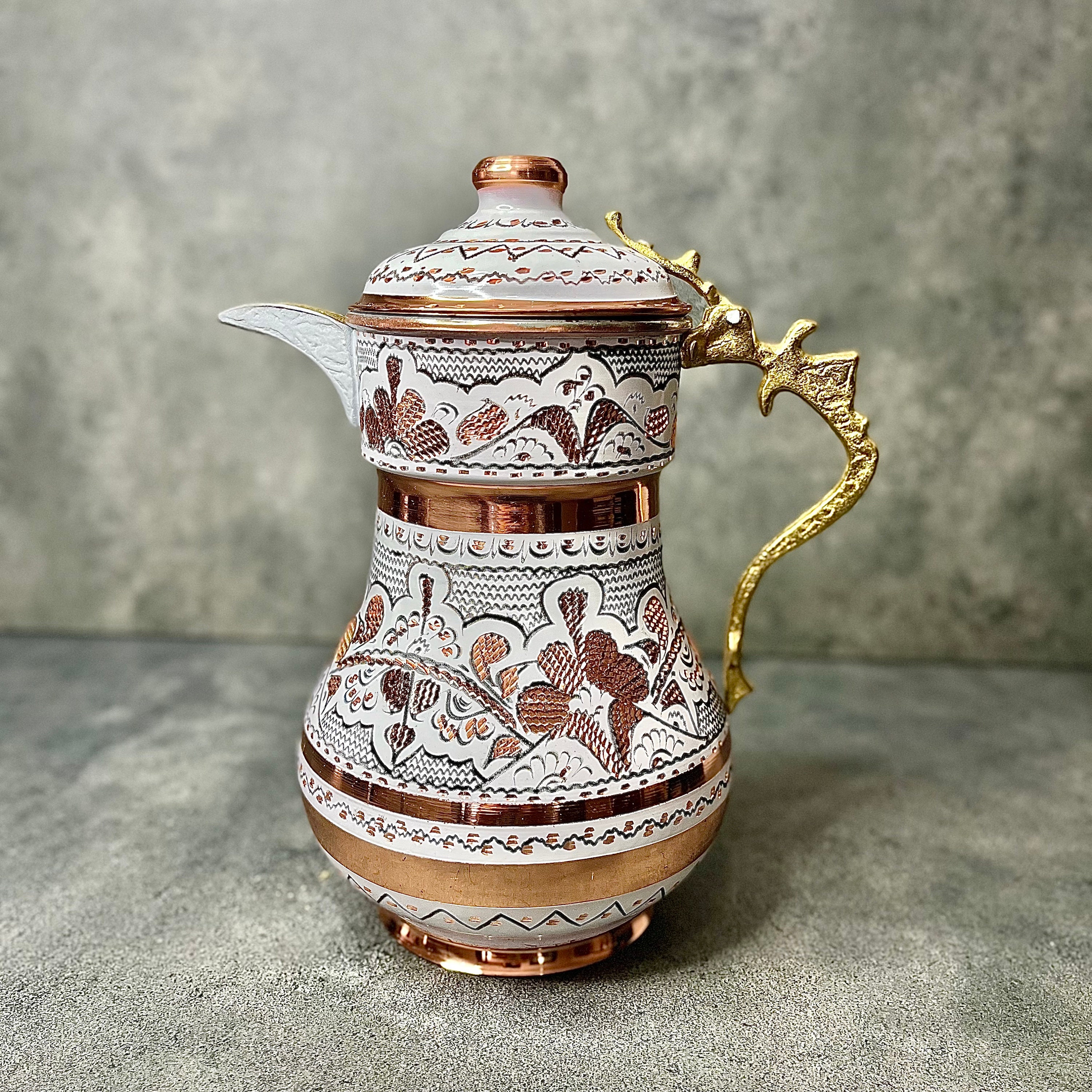 手作りのトルコ製銅製水差し：花柄の蓋付き水差し - Etsy 日本
