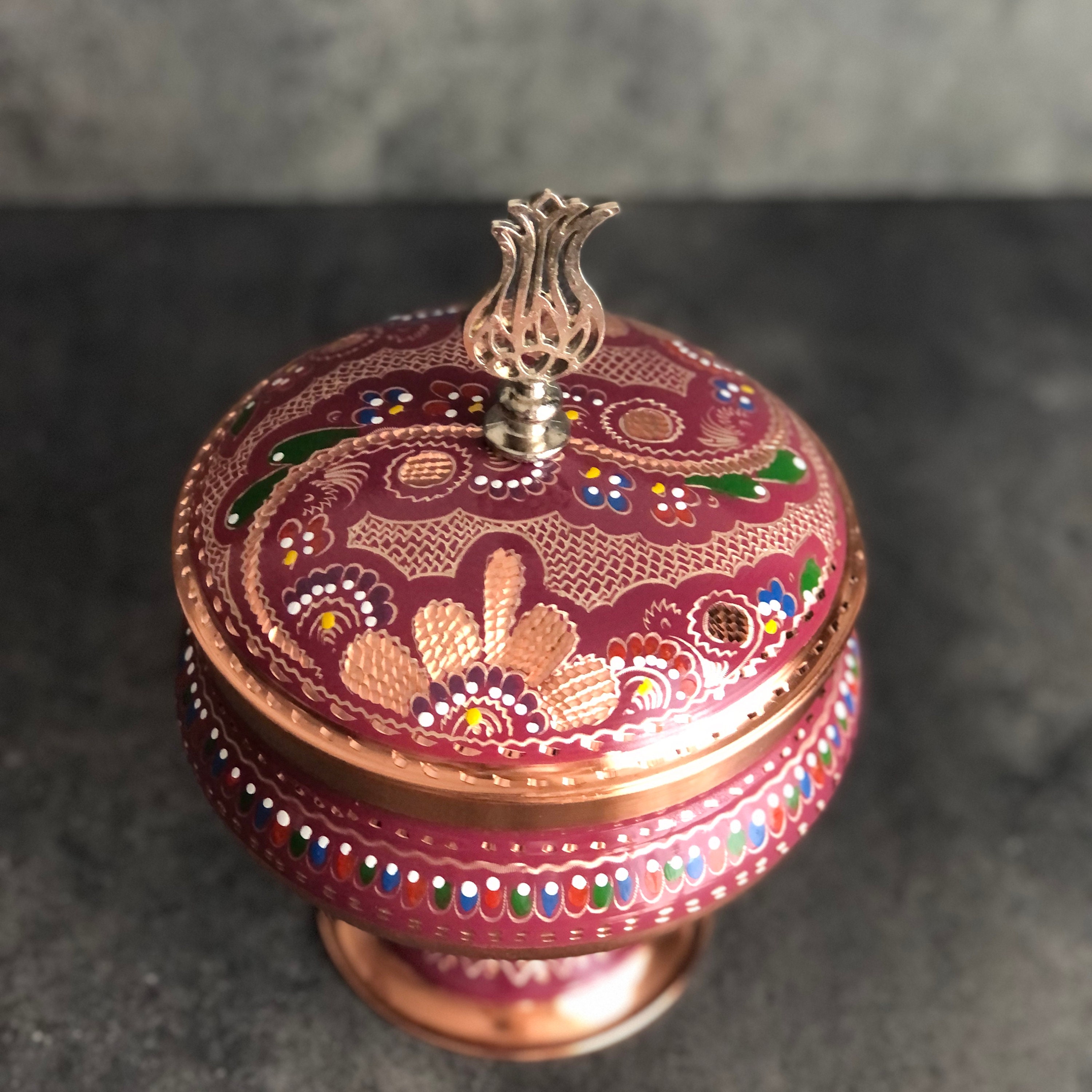 Copper Delight Bowl, Copper Sugar Bowl, Traditional Turkish Delight