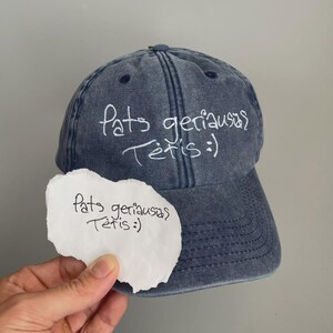 Bonnet papa brodé avec écriture manuscrite, cadeau pour papa, dessin à broder pour enfant, casquette personnalisée griffonnage pour enfant
