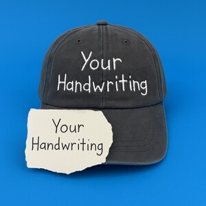 Chapeau papa brodé personnalisé avec écriture manuscrite - Cadeau souvenir personnalisé, message manuscrit sur le chapeau, casquette personnalisée, cadeau unique