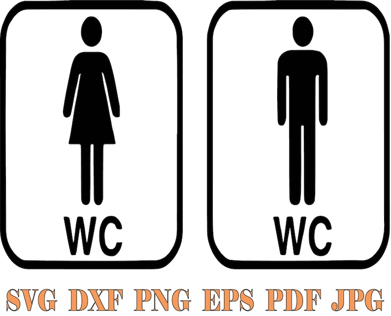 Men and Women Restroom Svg, Bathroom Sign Svg, Wc Sign, Restroom Sign ...