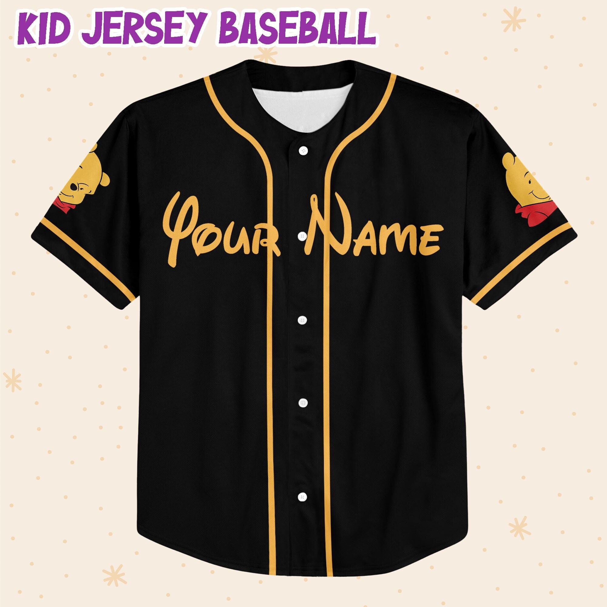 Personalize Disney Winnie The Pooh Custom Baseball Jersey For Fans