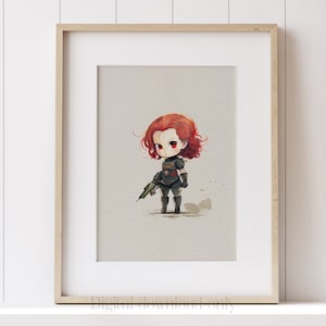 SuperHero Baby Girl Watercolor Fine Art Print – Perfect for a Gender Neutral Nursery or Kids Room Decor, Digital Download