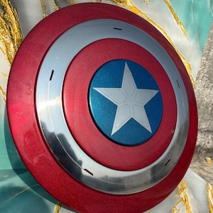 Captain America Shield Replica - Movie Style Metal Prop - Handmade Avengers Cosplay Shield - Superhero Wall Decor Gift for Marvel Fans image 1