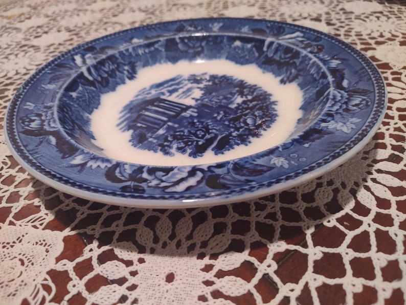 Antique Blue and White Landscape Pattern Wedgwood Etruria 9 Etsy