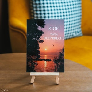 Tief Durchatmen | Grußkarte | Postkarte Positive Vibes | Motivationskarte | Meditation Postkarte | Motivation Zitat | Affirmationskarte