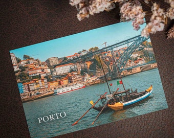 Oporto Postal | Postal Portugal | Tarjeta Saludo | Postal Viaje | Regalo Oporto | Ribeira Oporto