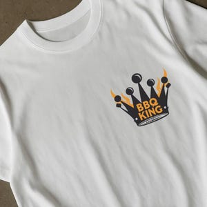Bbq King png – Grill crown design, flame barbecue clipart, funny cookout sublimation, summer grilling shirt print, digital download