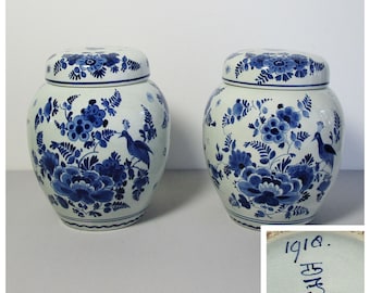 アンティーク 1922 - ロイヤル デルフト - 蓋付きデルフト ブルーの