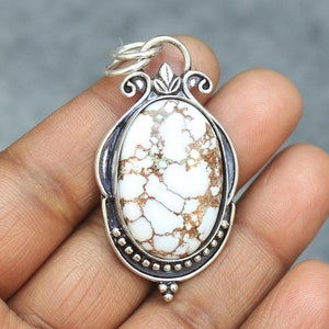 Wild Horse Jasper Pendant: Oval Gemstone, 925 Sterling Silver