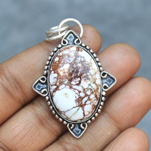 Wild Horse Jasper Pendant: Elegant 925 Sterling Silver Gemstone Jewelry