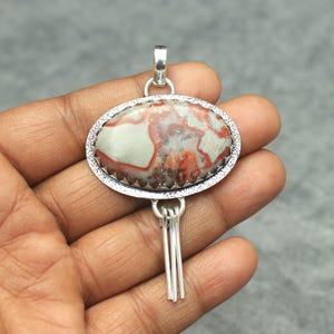 Laguna Lace Agate Pendant: Rare 925 Sterling Silver Gemstone Jewelry