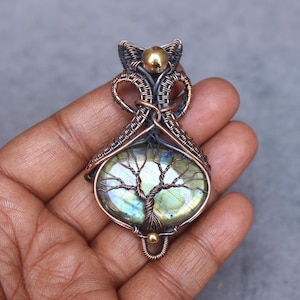 Spectacular Tree Of Life Labradorite Copper Wire Wrap Pendant Copper Wire Wrap Pendant Jewelry Boho Pendant Gemstone Pendant For Gift