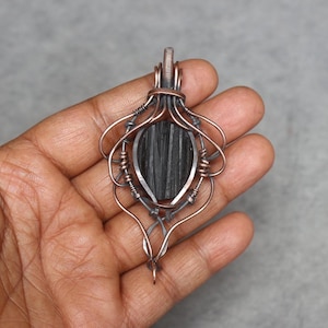 Awesome Black Tourmaline Druzy Pendant Handmade Copper Wire Wrap Pendant Jewelry Boho Pendant Gemstone Pendant For Gift Pendant Necklace