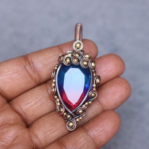 Fabulous Faceted Pink Tourmaline  Copper Wire Wrap Pendant Jewelry Boho Pendant Gemstone Pendant For Gift Christmas Gift Handmade Pendant